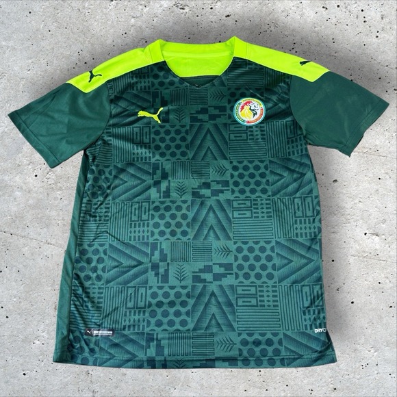 Senegal Football Shirt Men's Medium 21-22 Soccer Puma‎ Jersey #10 Sadio Mane EUC - Picture 1 of 5